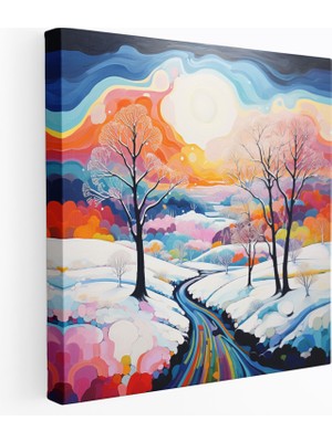 Painted Anarchy Kış Kanvas Tablo - Kış, Ev Dekorasyonu, Kanvas Tablo, Karlı Manzara, 30X30