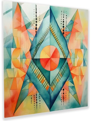 Painted Anarchy Navajo'dan Esinlenen Cam Duvar Sanatı - Güneybatı, Güneybatı, Ev Dekorasyonu, Soyut Suluboya Sanat Çalışması, 30X30