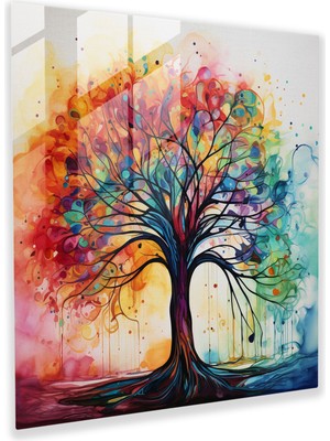 Painted Anarchy Cam Baskı - Soyut Hayat Ağacı - Hayat Ağacı, Cam Sanatı, Modern Sanat, Hayat Ağacı, 30X30