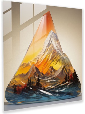 Painted Anarchy Sunrise Cam Duvar Sanatı - Dağ Manzaralı - Gündoğumu, Gündoğumu, Duvar Dekorasyonu, Cam Sanatı, 30X30