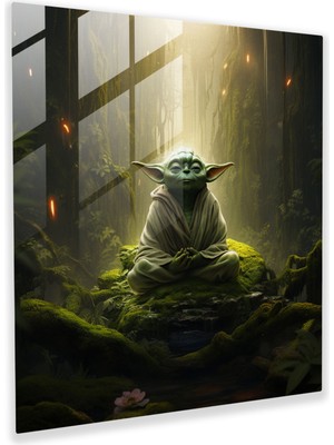 Painted Anarchy Star Wars Yoda Cam Baskı - Yıldız Savaşları, Cam Tablo, Ev Dekorasyonu, Cam Baskı, 30X30