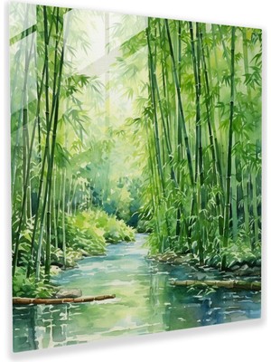 Painted Anarchy Zen Serene Suluboya Cam Baskı - Zen, Zen, Bambu Ormanı, Cam Duvar Tablosu, 30X30