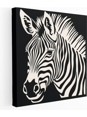 Painted Anarchy Zebra Kanvas Tablo - Karmaşık Linocut Baskı - Zebra, Kanvas Tablo, Zebra Kanvas Tablo, Zebra Duvar Tablosu, 30X30