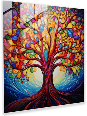 Painted Anarchy Canlı Hayat Ağacı Pop Art Kanvas Tablo - Hayat Ağacı, Canlı, Ev Dekorasyonu, Duvar Dekorasyonu, 30X30