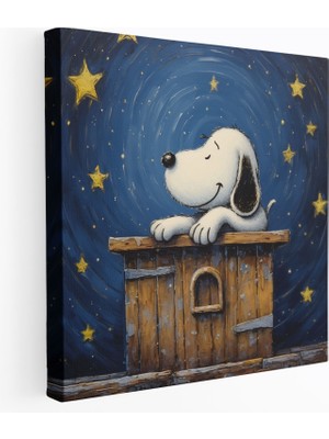Painted Anarchy Snoopy Kanvas Tablo - Yıldızlı Gece Tablosu - Snoopy, Duvar Sanatı, Kanvas Tablo, Yıldızlı Gece, 30X30