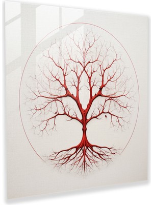 Painted Anarchy Minimalist Hayat Ağacı Cam Baskı - Hayat Ağacı, Cam Sanatı, Cam Duvar Sanatı, Modern Sanat, 30X30