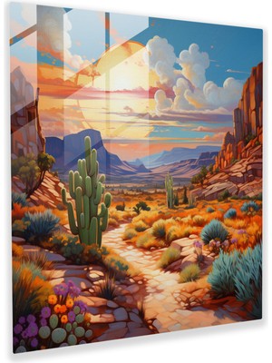 Painted Anarchy Güneybatı Gün Batımı Cam Baskı - Güneybatı, Ev Dekorasyonu, Duvar Dekorasyonu, Gün Batımı, 30X30