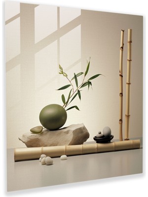 Painted Anarchy Zen Durgunluk Cam Baskı - Zen, Cam Duvar Sanatı, Zen'den Esinlenen Natürmort, Minimal Aranjman, 30X30