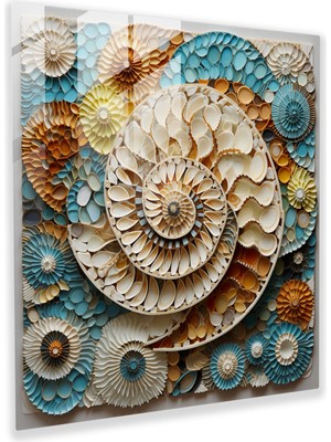 Painted Anarchy Deniz Manzarası Cam Baskı - Geometrik Deniz Kabuğu Mozaik - Deniz Manzarası, Mozaik Sanat Eseri, Geometrik, Modern Sanat, 30X30