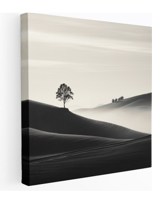 Painted Anarchy Gündoğumu Kanvas Tablo - Minimalist Siyah Beyaz Fotoğraf - Gündoğumu, Yuvarlanan Tepeler, Duvar Sanatı, Minimalist Fotoğrafçılık, 30X30