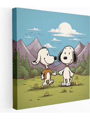 Painted Anarchy Snoopy Duvar Sanatı - Dostluk Kanvas Tablo - Snoopy, Charlie Brown, Duvar Dekorasyonu, Kanvas Tablo, 30X30