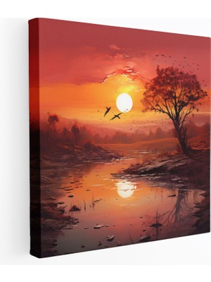 Painted Anarchy Sunrise Dijital Baskı - Gündoğumu, Gündoğumu, Ev Dekorasyonu, Canlı Renkler, 50X50