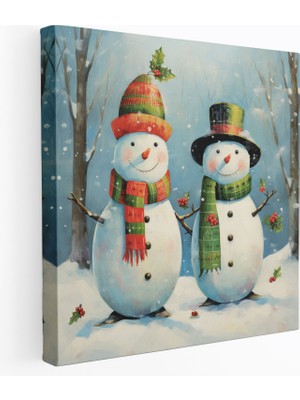 Painted Anarchy Kardan Adam Kanvas Tablo - Kış, Ev Dekorasyonu, Sevimli Kardan Adam, Kanvas Tablo, 30X30