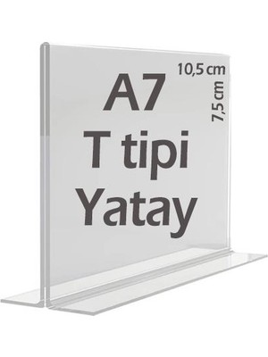 Best Reklam A7 T Tipi Yatay Şeffaf Föylük Menü Broşür Etiket Fotoğraflık Albüm Stand Sehpa