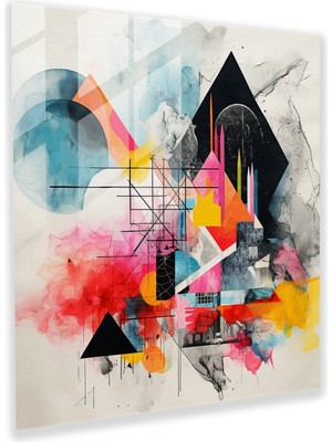 Painted Anarchy Yaratıcı Duman Geometrileri Cam Baskı, 30X30