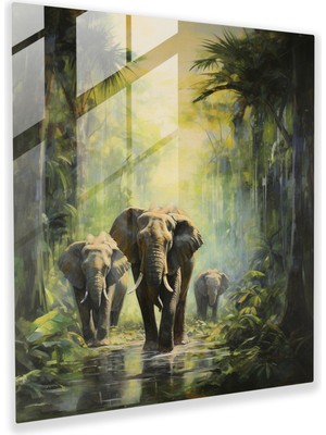 Painted Anarchy Canlı Kanvas Tablo - Orman Keşif Gezisi: Soyut Cam Duvar Sanatı, Ev Dekorasyonu, Yaban Hayatı Cam Baskı, Modern Sanat Çalışması, 30X30