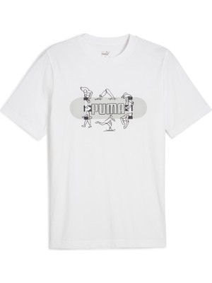 Puma Graphıcs Skateboard Erkek Tişört 68345902-BEYAZ M - Beyaz