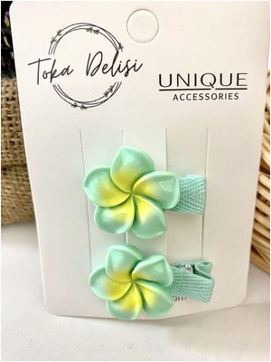 Çocuklar Için Lotus Aloha Çiçek Figürlü Soft Renkler Minimalist Pens Toka