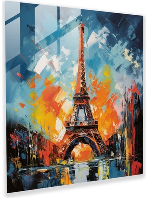 Painted Anarchy Canlı Siluet Cam Sanatı - Eyfel Kulesi, 30X30