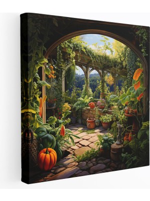 Painted Anarchy Ilaçlı Bitki Bahçesi Kanvas Tablo - Ilaç, Şifalı Bitki Bahçesi, Canlı Renkler, Ev Dekorasyonu, 30X30