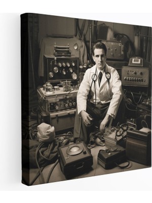 Painted Anarchy Klasik Tıp Kanvas Tablo - Tıp, Duvar Sanatı, Siyah Beyaz Fotoğraf, Vintage Tıbbi Ekipman, 30X30