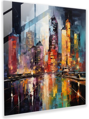 Painted Anarchy Yenilikçi Cam Baskılar - Soyut Yağlıboya Cam Duvar Sanatı - Çağdaş Ev Dekorasyonu - Modern Sanat Eseri, 30X30