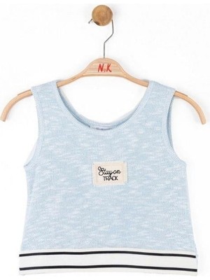 NK Kız Çocuk Simli Triko Kumaş Crop Bluz