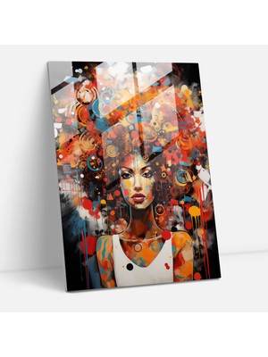 Painted Anarchy Afro Saç Modelleri Cam Baskı - Afro, Cam Sanatı, Modern Sanat, Cam Baskı, 50X70
