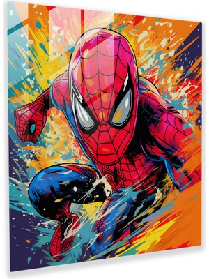 Painted Anarchy Marvel Cam Baskı - Örümcek Adam Pop Art Illüstrasyon - Marvel, Cam Sanatı, Modern Sanat, Örümcek Adam, 30X30