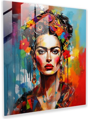 Painted Anarchy Soyut Duygular Cam Baskı - Frida Kahlo Teması - Frida Kahlo, Cam Duvar Sanatı, Renkler, Yorumlama, 30X30