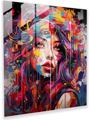 Painted Anarchy Urban Glass Print - Grafitiden Esinlenen Cam Duvar Sanatı Ev Dekorasyonu, 50X50