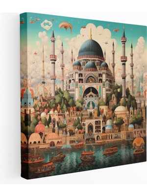 Painted Anarchy Yüksek Kaliteli Kanvas Tablo - Osmanlı Imparatorluğunun Ihtişamı - Canlı Renkler ve Görkemli Detaylar - Duvar Dekorasyonu, 30X30