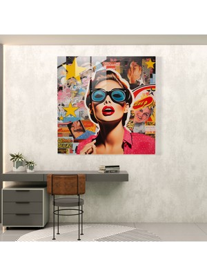 Canlı Pop Kültürü Cam Baskı, 30X30