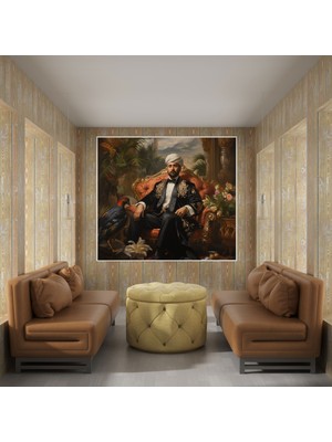 Yüksek Kaliteli Kanvas Tablo - Osmanlı Imparatorluğu Sultanının Zarafeti - Gösterişli Saray Dekoru - Kanvas Tablo, 30X30