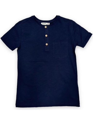 Woorage Erkek Çocuk Pamuklu Ince Üç Düğmeli Basic Tshirt