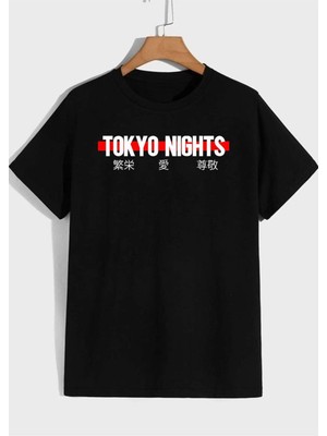 Won Black Japon Baskılı Ithal T-Shirt %96 Pamuk