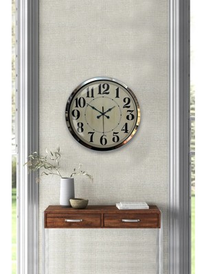 Falez Decor 40 cm Metal Sarı Kadran Modern Dekoratif Lüks Duvar Saati