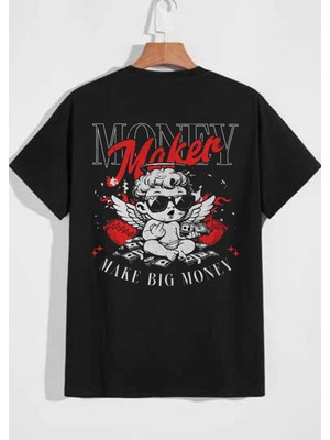 Won Black Money Marker Baskılı Ithal T-Shirt %96 Pamuk