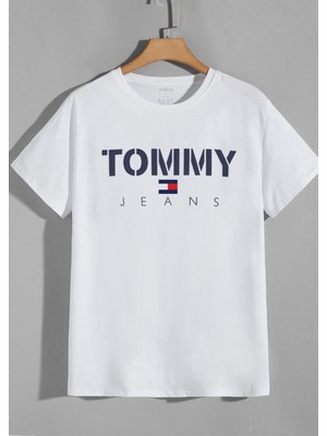 Won Black Tommy Baskılı Ithal T-Shirt %96 Pamuk