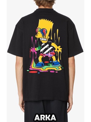 Won Black Simpson Baskılı Ithal T-Shirt %96 Pamuk Owersize