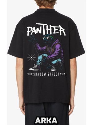 Won Black Panter Baskılı Ithal T-Shirt %96 Pamuk Owersize