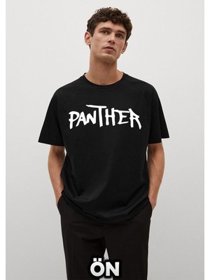 Won Black Panter Baskılı Ithal T-Shirt %96 Pamuk Owersize