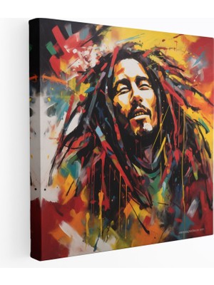 Painted Anarchy Bob Marley Duvar Dekorasyonu - Bob Marley, Kanvas Tablo, Bob Marley, Hareket, 30X30