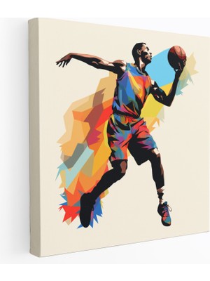 Painted Anarchy Nba Kanvas Tablo - Üç Noktalı Siluet - Nba, Minimalist Tasarım, Duvar Sanatı, Kanvas Tablo, 30X30