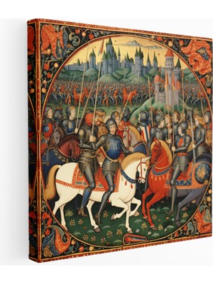 Painted Anarchy Ortaçağ Turnuvası Işıklı Kanvas Tablo, 30X30