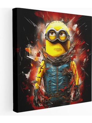 Painted Anarchy Minyonlar Duvar Sanatı - Pop Art Tarzı Kanvas Tablo - Minionlar, Canlı Renkler, Kanvas Tablo, Ev Dekorasyonu, 30X30