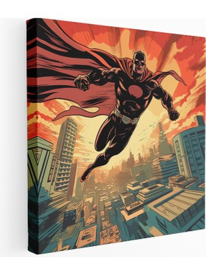 Painted Anarchy Süper Kahraman Şehir Manzarası Kanvas Tablo, 30X30