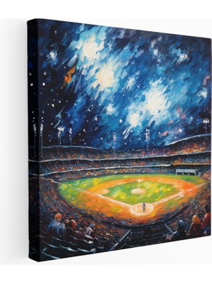 Painted Anarchy Yıldızlı Gece Beyzbol Kanvas Tablo, 30X30