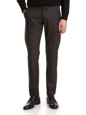 Siyah Dinamik Fit Desenli Yandan Cepli Jogger Pantolon