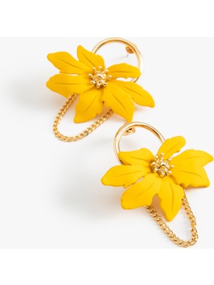 Koton Çelik Çiçek Küpe Orta Boy